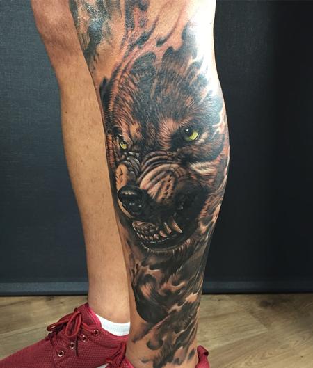 Tattoos - Wolf Black and grey - 132498